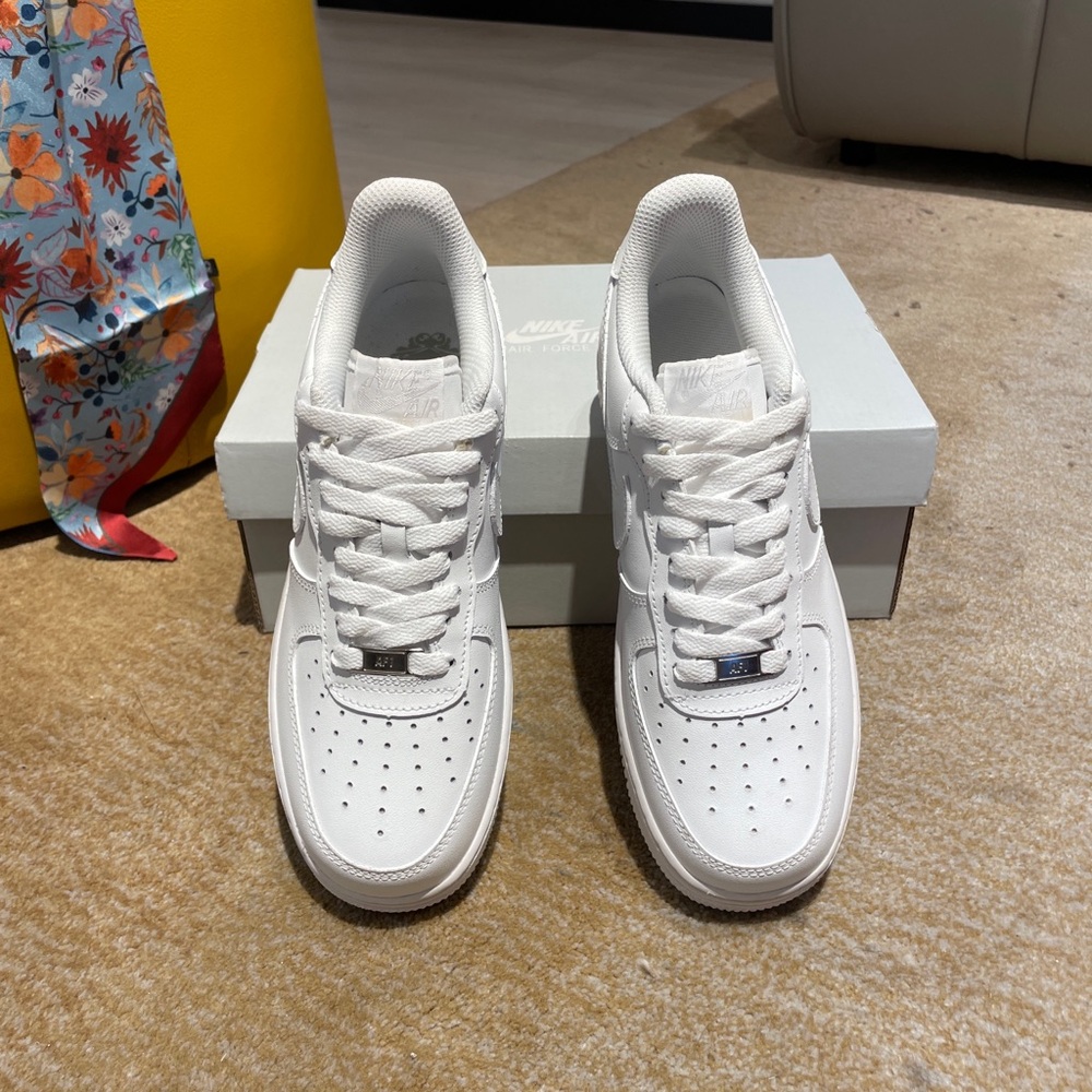 Nike Air Force 1 White Sneakers - Picture 3 of 4